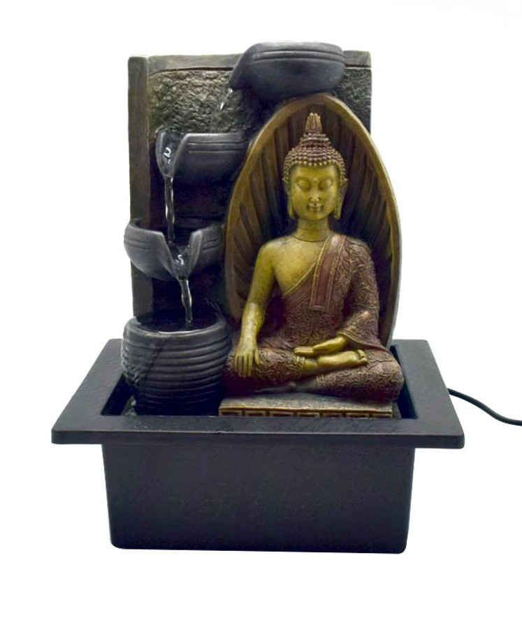 10 x 8" Earth Touching Buddha Water Fountain