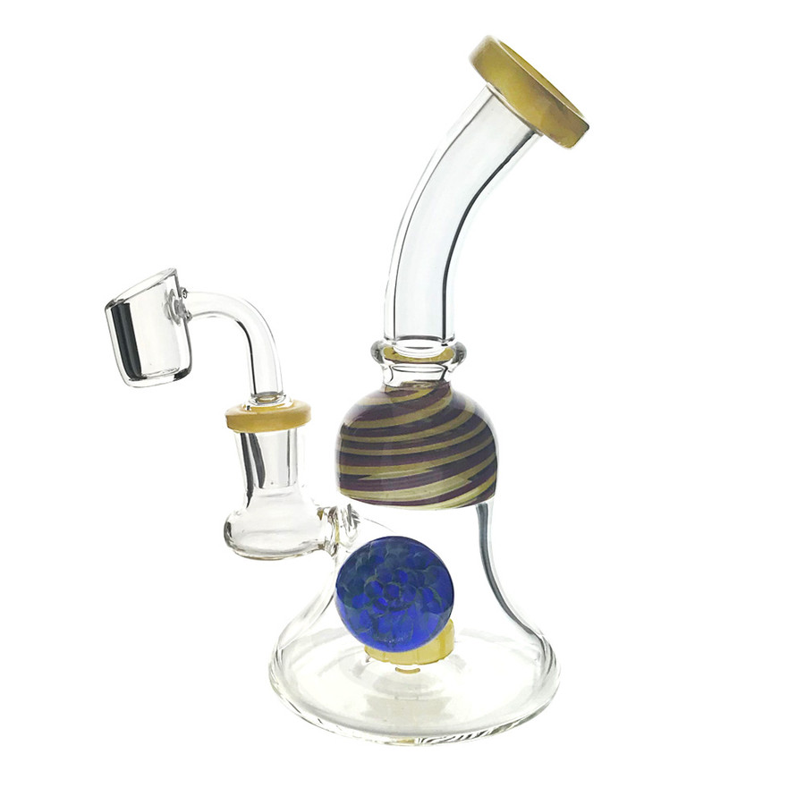 8.2" Banger Hanger w/ Showerhead Perc, Marble and Colour Swirl Accents