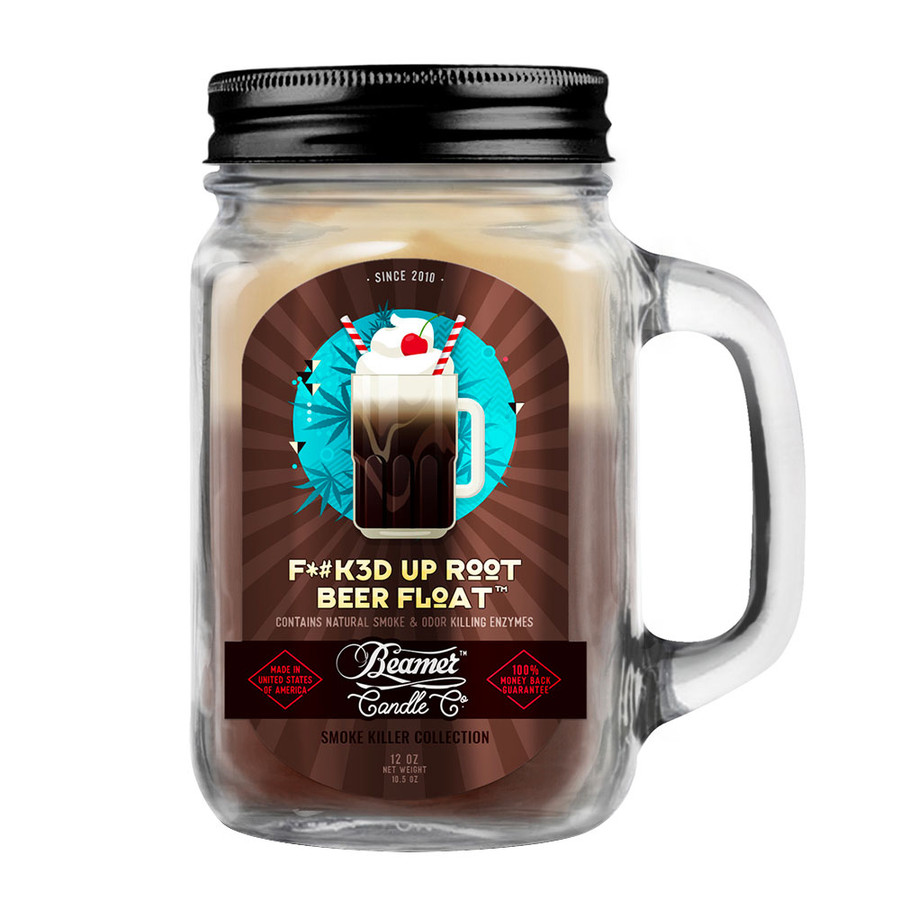 Beamer Candle Co - 12oz Glass Mason Jar - F*#k3d Up Root Beer