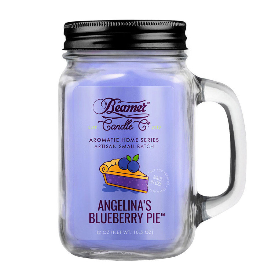 Beamer Candle Co - 12oz Glass Mason Jar - Angelina's Blueberry Pie