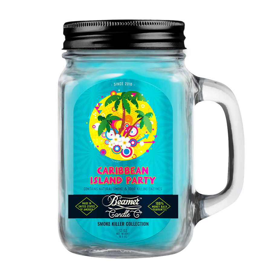 Beamer Candle Co - 12oz Glass Mason Jar - Caribbean Island Party