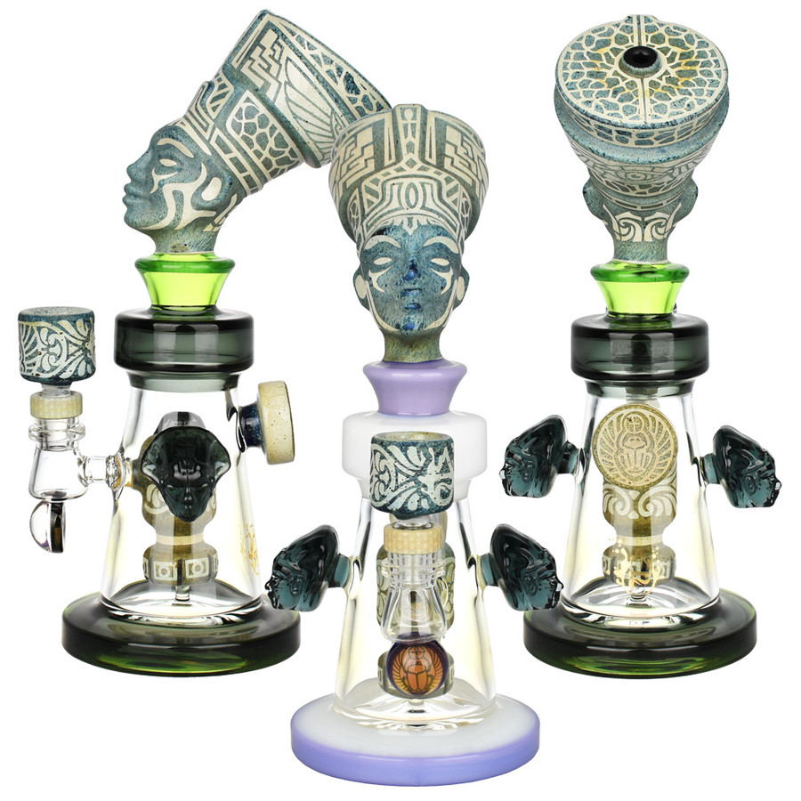 Pulsar Hieroglyph Series Ramses Water Pipe - 10"- 14mm F - Colors Vary