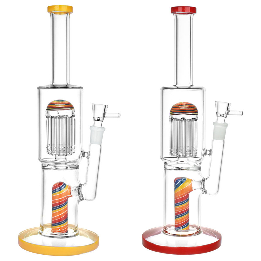 Burgeoning Bliss Glass Water Pipe - 12" - 14mm F - Colors Vary