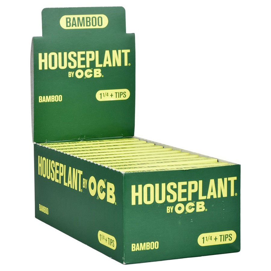 Houseplant by OCB Bamboo Rolling Papers & Tips | 1 1/4 | 50pc | 24pk Display