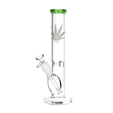 11.5" Silver Leaf Stragith Tube w/ Ice Pinch & Color Accent - Assorted Colors