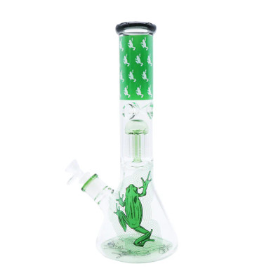 Infyniti Untamed Collection - 14" Beaker w/ 12-Arm Tree Perc Ice Pinch, Prints on Body & Bottom