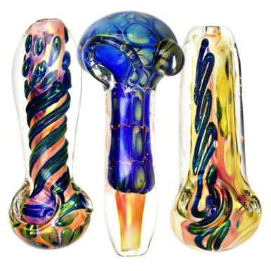 Metallic Fumed Glass Spoon Pipe
