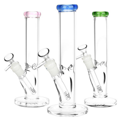 Classic Straight Tube Water Pipe - 4mm Thickness - 14mm F / Colors Vary
