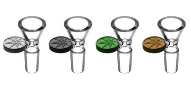 Herb Slide w/ Embossed Leaf Tab - 14mm Male