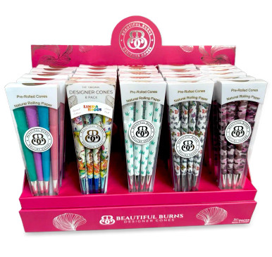 Beautiful Burns Designer Pre-Rolled Cones - 30PK DISPLAY  8pc /  Assortment