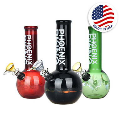 Phoenix Rising Round Base Water Pipe - 7"| Colors Vary
