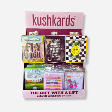 KushKards One-Hitter Greeting Card - Full Display with 36 Kards, 12 Styles, 3 Kards per Style