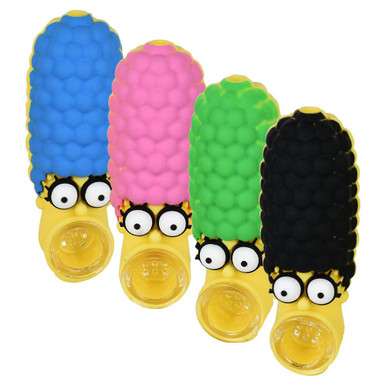 Large Hair Lemon Lady Silicone Hand Pipe - 3.5" / Colors Vary