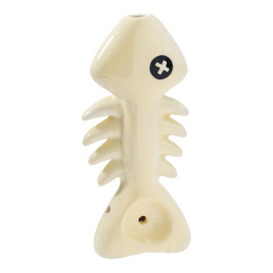 Wacky Bowlz Fish Skeleton Ceramic Pipe | 4"