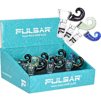 Pulsar Come Hither Dichro Handle Herb Slide |14mm M | Assorted Colors | 9ct Display