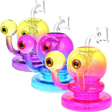Neon Beastie Glass Dab Rig - 4" / 14mm F / Colors Vary