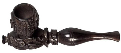 Club Tropicana Carved Wood Smoking Pipe - 4"