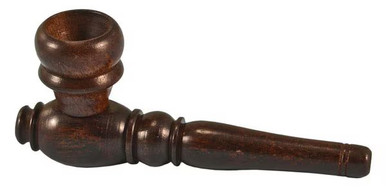 Lathe-y Sunday Smooth Wood Smoking Pipe - 3"