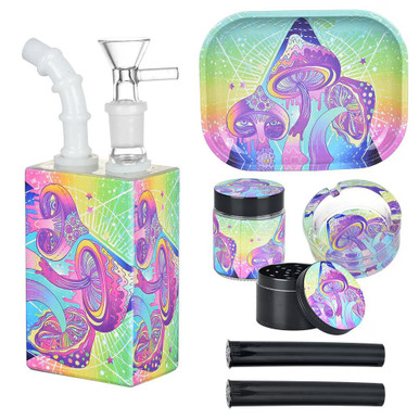Pulsar Design Series Juicebox Water Pipe Smoker's Travel Kit - Melting Shrooms