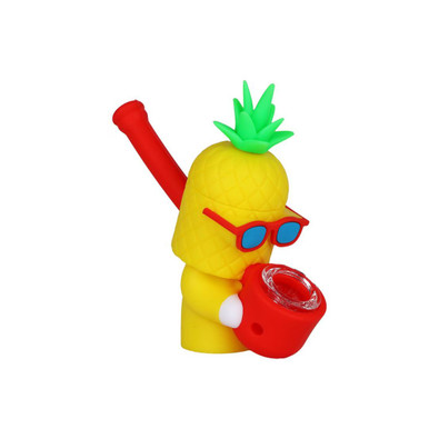 Cool Guy Pineapple Secret Stash Silicone Hand Pipe - 4"