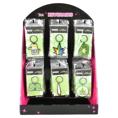 Wood Rocket Hemp Enamel Keychains - Assorted Designs/36PC DISPLAY