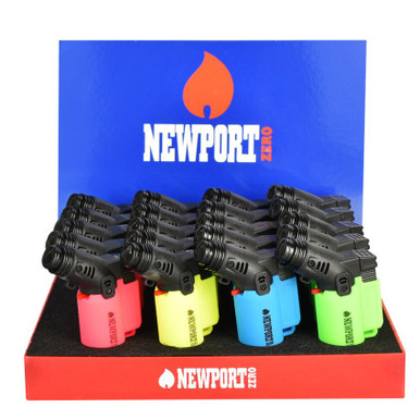 Newport Neon Torch Lighter - 2.9"/Asst /20PC DISPLAY