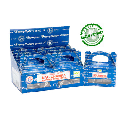 Satya Backflow Cones - 24pc Box / Nag Champa /6PC DISPLAY