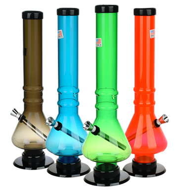 Beaker Base Acrylic Water Pipe - 12" /  Colors Vary
