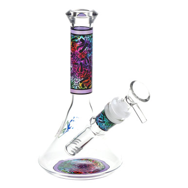 Pulsar Design Series Beaker Glass Water Pipe - Rainbow Logo Camo / 6.75" / 14mm F