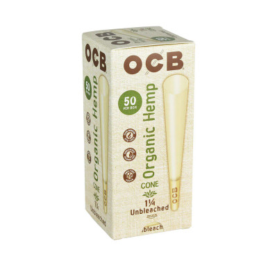 OCB Pre-Rolled Cones Mini Tower - 1 1/4"/Organic Hemp/50PC