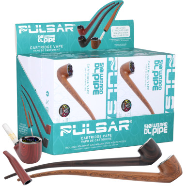 Pulsar 510 DL Wizard Pipe Variable Voltage Cartridge Vape - 650mAh / Assorted Colors/6CT DISPLAY
