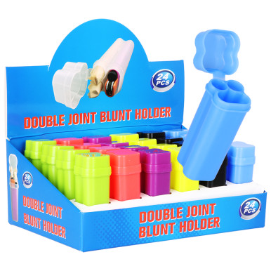 Double Blunt Holder Storage Container - 3.5" / Assorted Colors/24CT DISPLAY