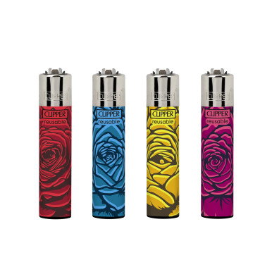 Clipper Lighter - Roses/48PC DISPLAY