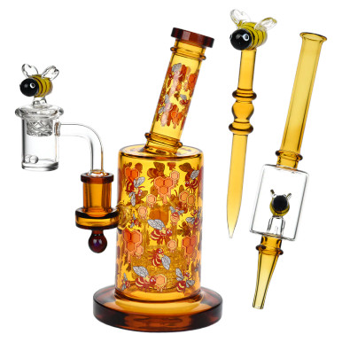 Pulsar Greatest Hits Series Glow Dab Rig Kit - Beez / 8" / 14mm F