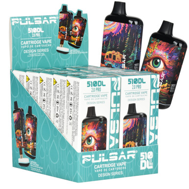 Pulsar 510 DL 2.0 PRO Design Series Variable Voltage Vape Bar - 1000mAh / Series 2 / Assorted Designs/10CT DISPLAY