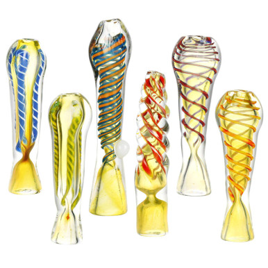 50PC BUNDLE - Classic Glass Chillum - 3" - 4" / Assorted