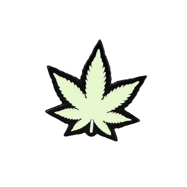 Wood Rocket Hemp Leaf Soft Enamel Lapel Pin - Glow in the Dark