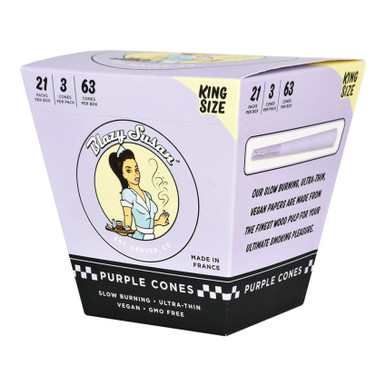 Blazy Susan Purple Pre-Rolled Cones - 3pk/King Size Slim/21PC DISPLAY