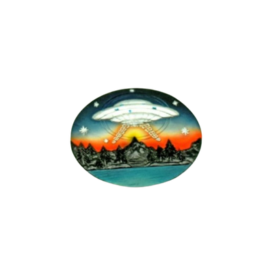 UFO Round Polyresin Incense Burner - 4.75"