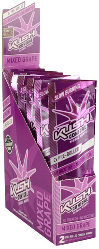 Kush Conical Herbal Wraps - 2pk / Mixed Grape/15PC DISPLAY