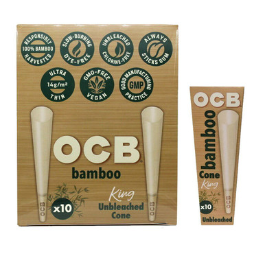 OCB Bamboo Cones - 10pk / King Size/10PC DISPLAY
