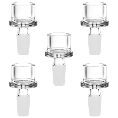 Round Glass Herb Slide - 14mm M / Clear/10CT BUNDLE