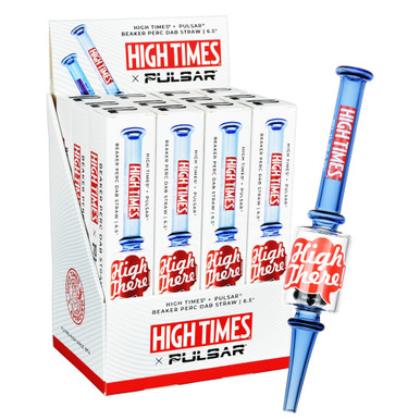 12PC DISPLAY - High Times x Pulsar High There! Beaker Perc Dab Straw - 6.5"