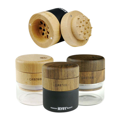 RYOT Wood GR8TR w/ Clear Jar Body and Wood Top