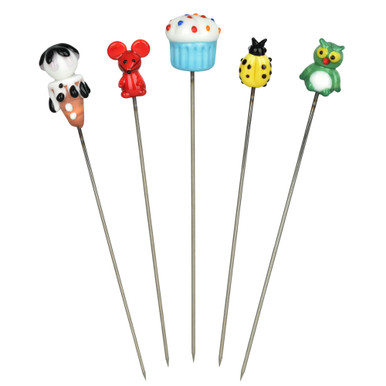 50PC SET - Glass Hairpin/Poker Version 2 - 5" - Asst Styles