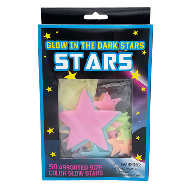 Glow In The Dark Wall Stickers - 50pk/Stars/Asst Clrs