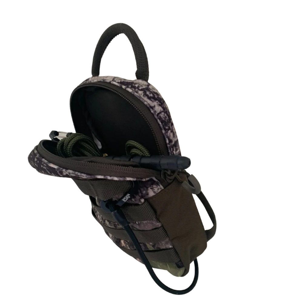 saddle bag shown with gear inside