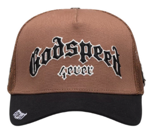 GODSPEED BROWN FOREVER TRUCKER HAT