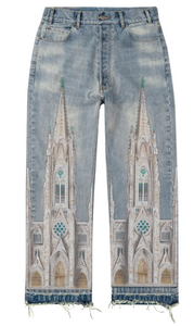 BRAVEST STUDIOS BLUE CATHEDRAL DENIM PANTS