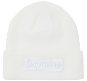 SUPREME X NEW ERA WHITE BOX LOGO BEANIE